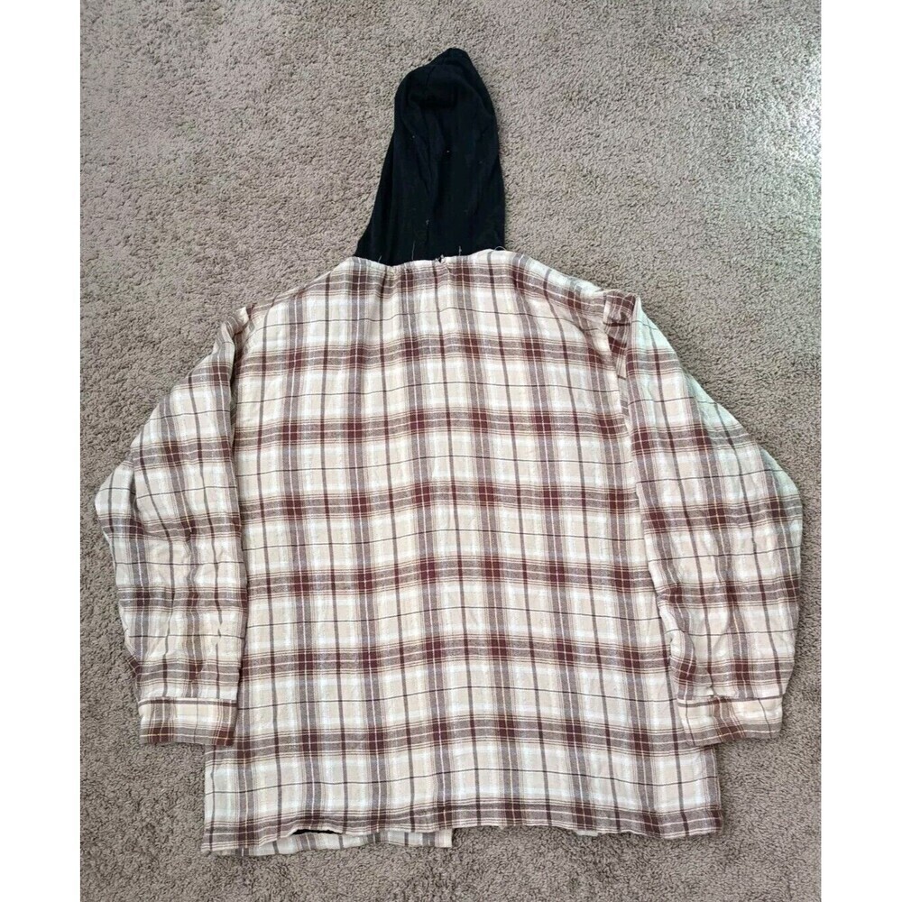 Jnco Hoodie Women's Size XL Plaid Fleece Button Up Long Sleeve - Picture 4 of 6